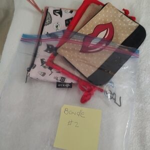 Stylish Lip Print and Patterned Pouches